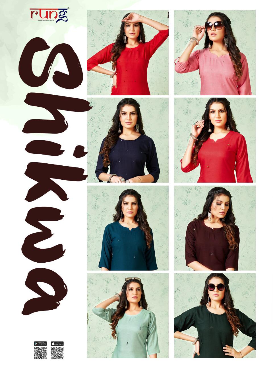 Rung Shikwa Latest fancy Designer Casual Wear Rayon Casual Wear Kurti Collection
